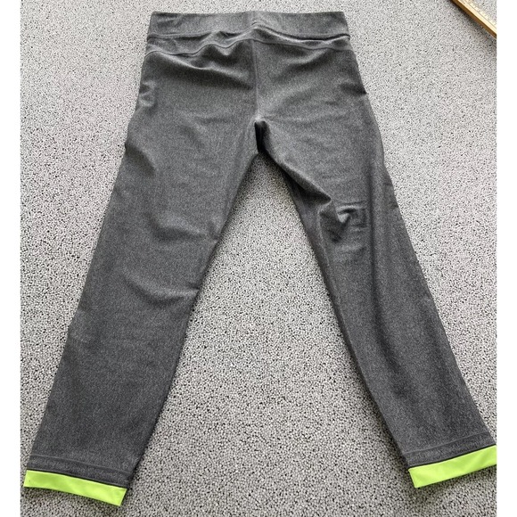 Under Armour Compression Capri Pants Women's Large Grey Lime Heat Gear - Picture 6 of 9